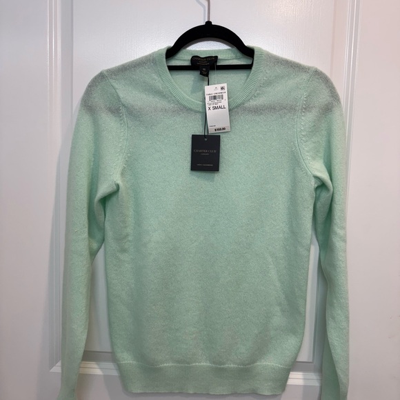 Charter Club Light Green Cashmere Sweater - Picture 2 of 4